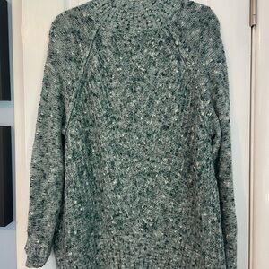 Sonoma Green Cowl Neck Sweater with Textured Knit